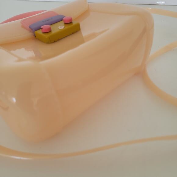 Furla Candy Bon Bon Mini Crossbody Shoulder Bag In Peachy Nude Jelly Small - Picture 9 of 12